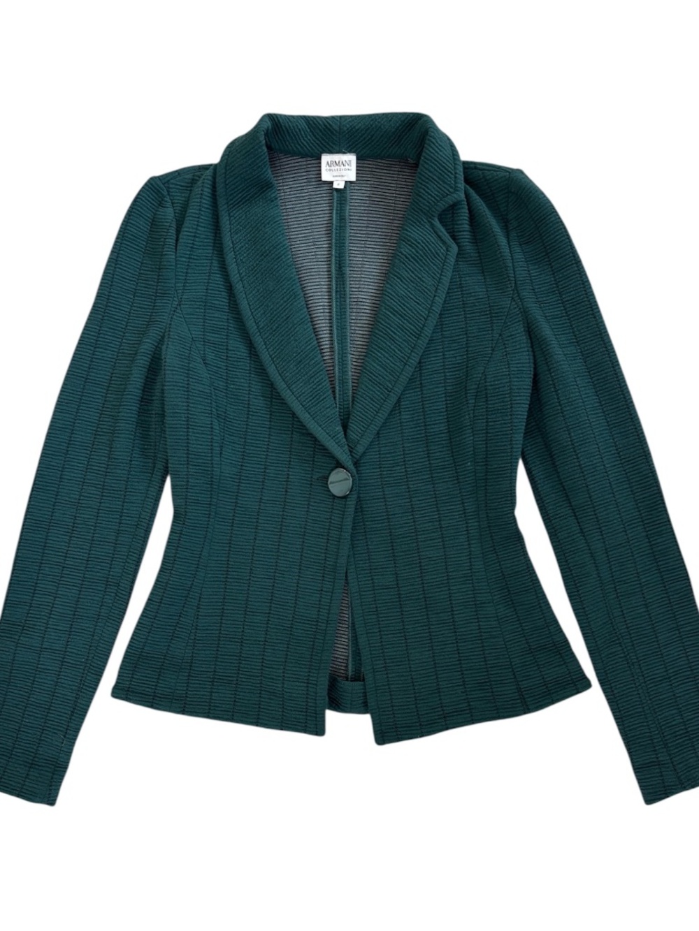 Armani Collezioni Single Button Knit Blazer - Green Size 4